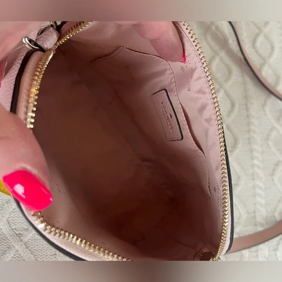 New! Kate Spade Blush Pink Crossbody Bag Zipper Top with Measurements - Picture 10 of 14